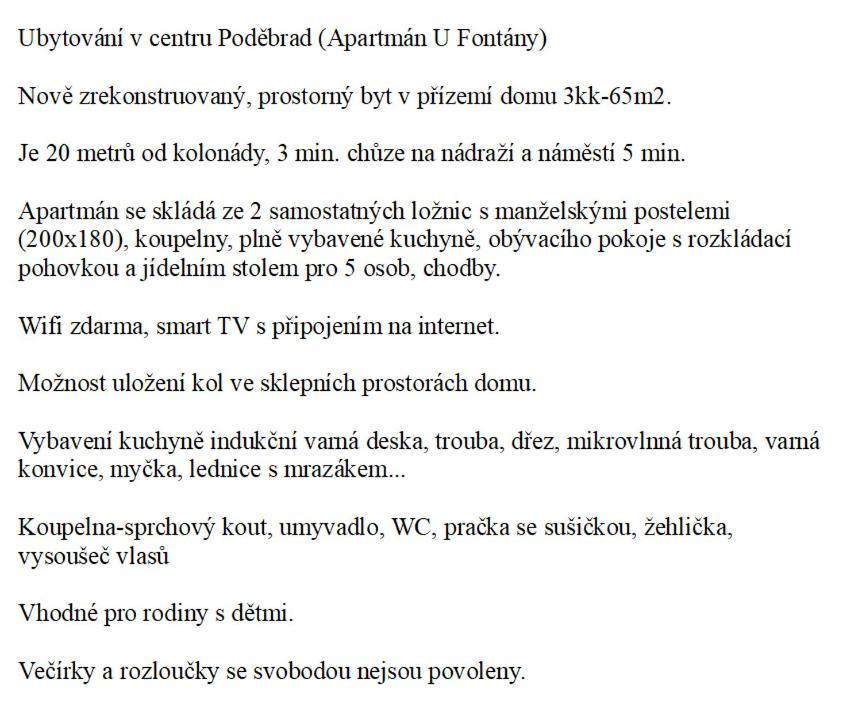 Apartman U Fontany Poděbrady Dış mekan fotoğraf